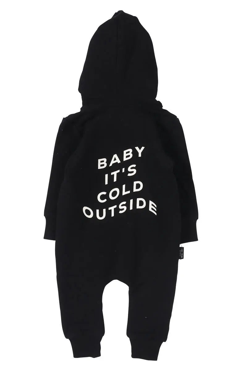Baby It's Cold Hooded Romper Tiny Tribe