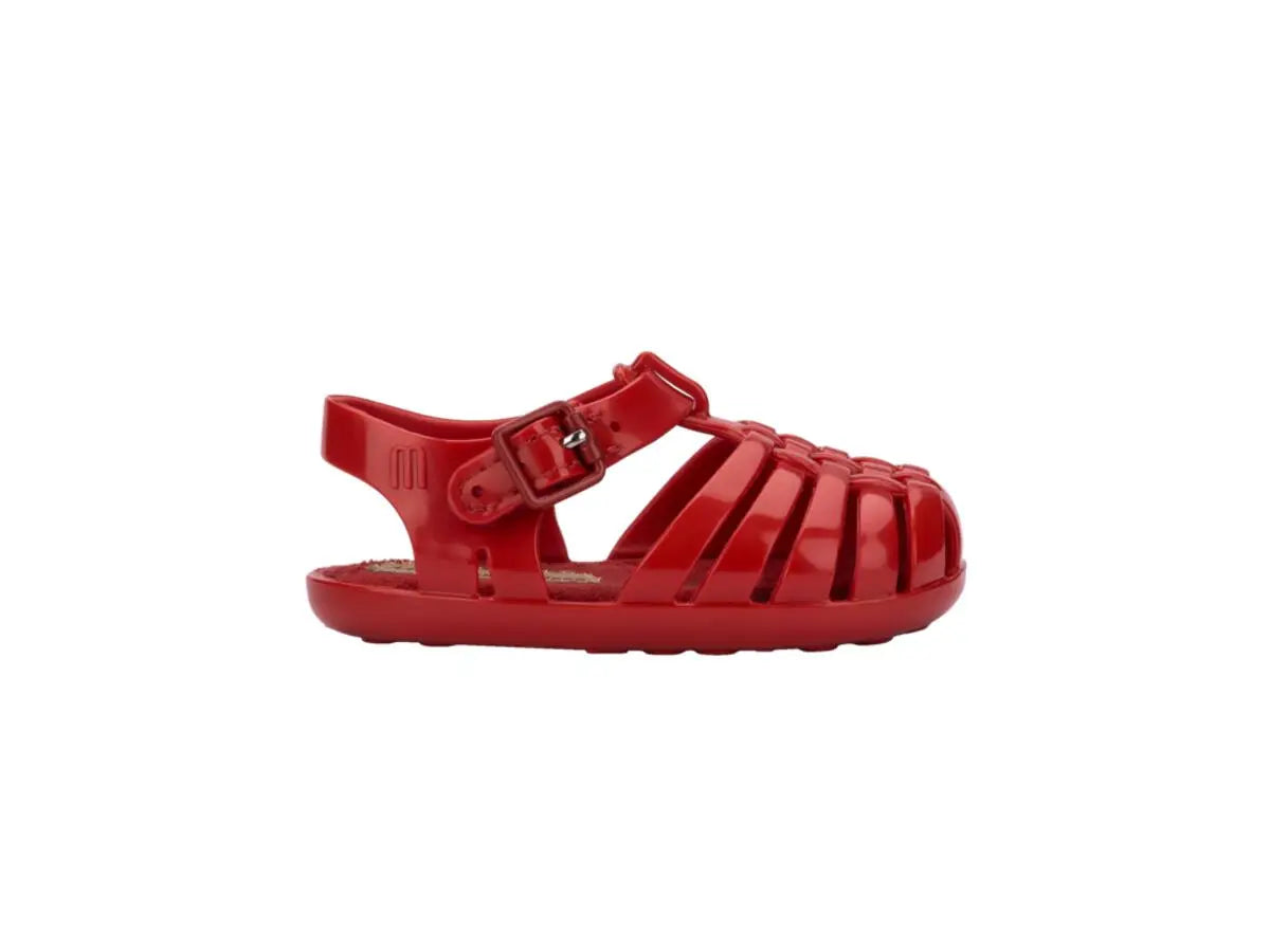 Baby Ruby Red Woven Jelly Sandals Mini Melissa