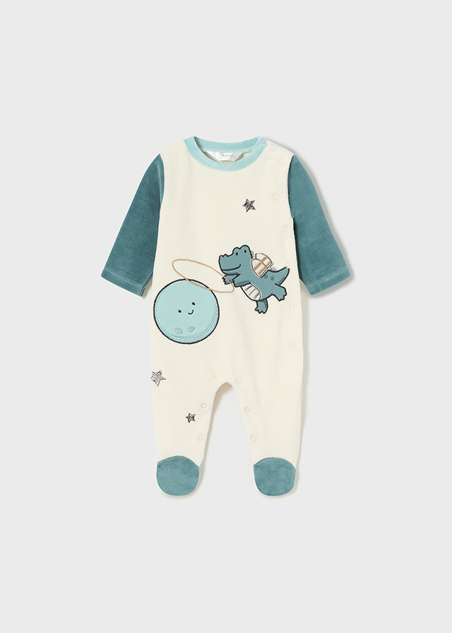 Baby Space Velour Onesie Set