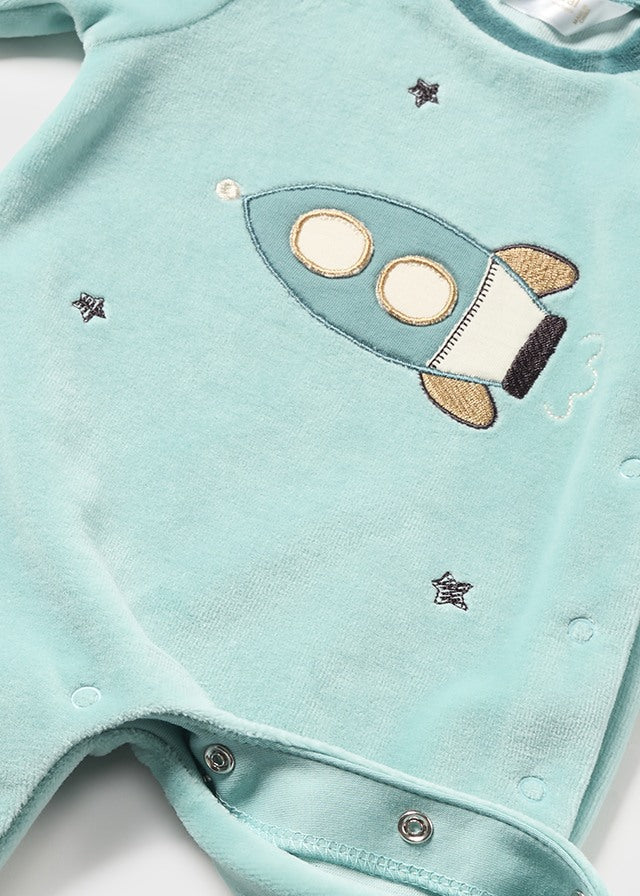 Baby Space Velour Onesie Set