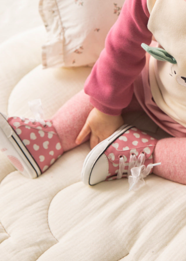 Baby Pink Heart Sneakers