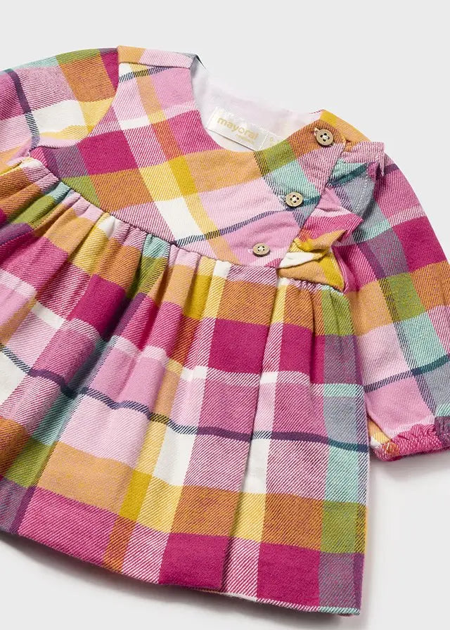 Baby Happy Holidays Plaid Dress mayoral