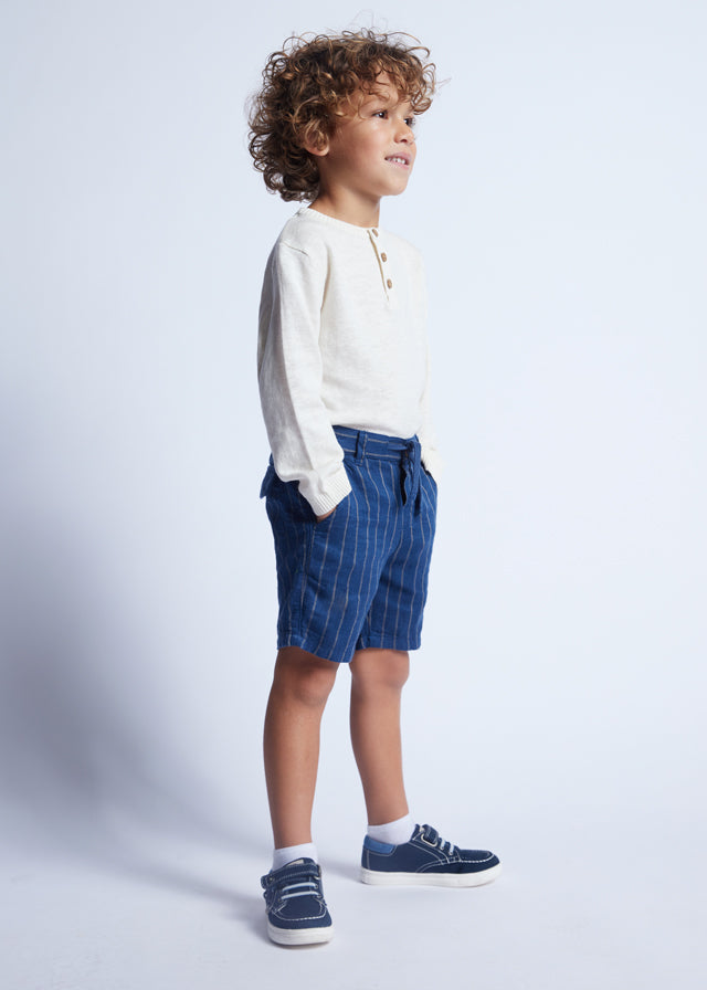 Toddler Linen Shorts in Navy