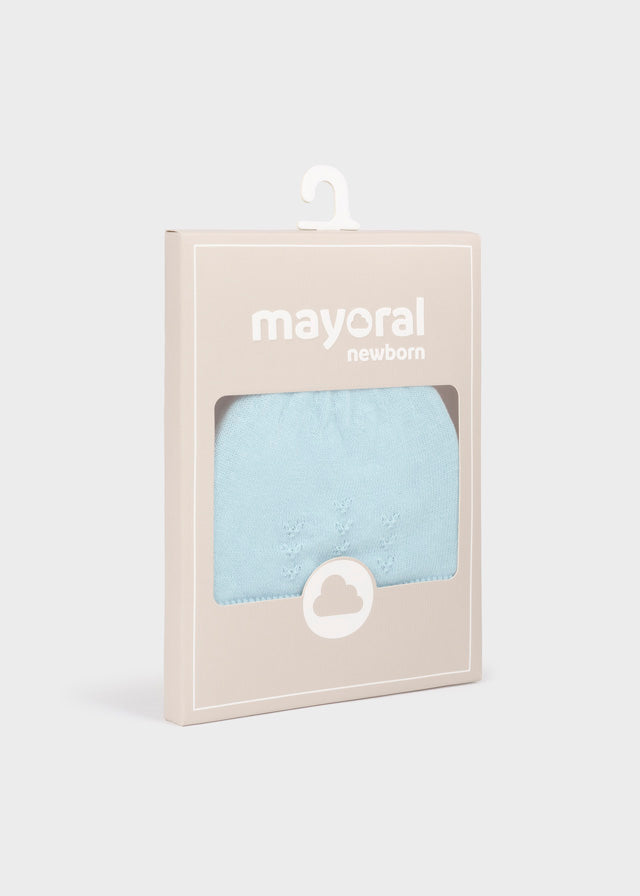 Baby Knit Cap in Glass Blue