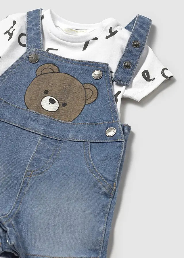 Baby Bear Hug Denim Overall Set mayoral