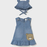Baby Teddy Bear Denim Dress & Hat mayoral