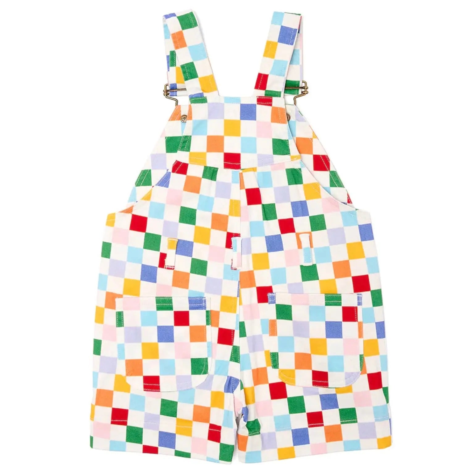 Kid Classic Checkerboard Dungarees - Multicolor Dotty Dungarees