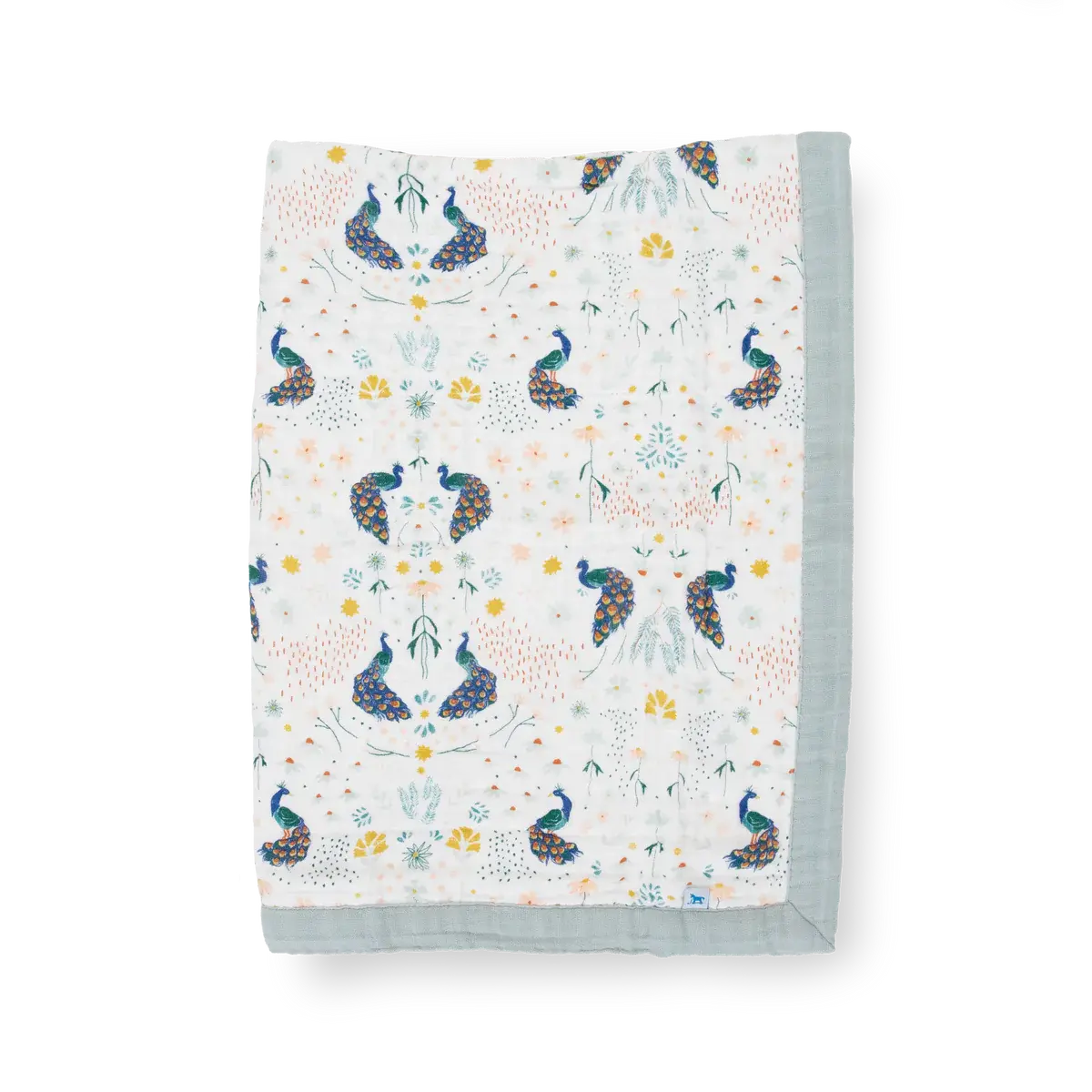 Muslin Baby Quilt - Peacock little unicorn