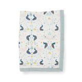 Muslin Baby Quilt - Peacock little unicorn