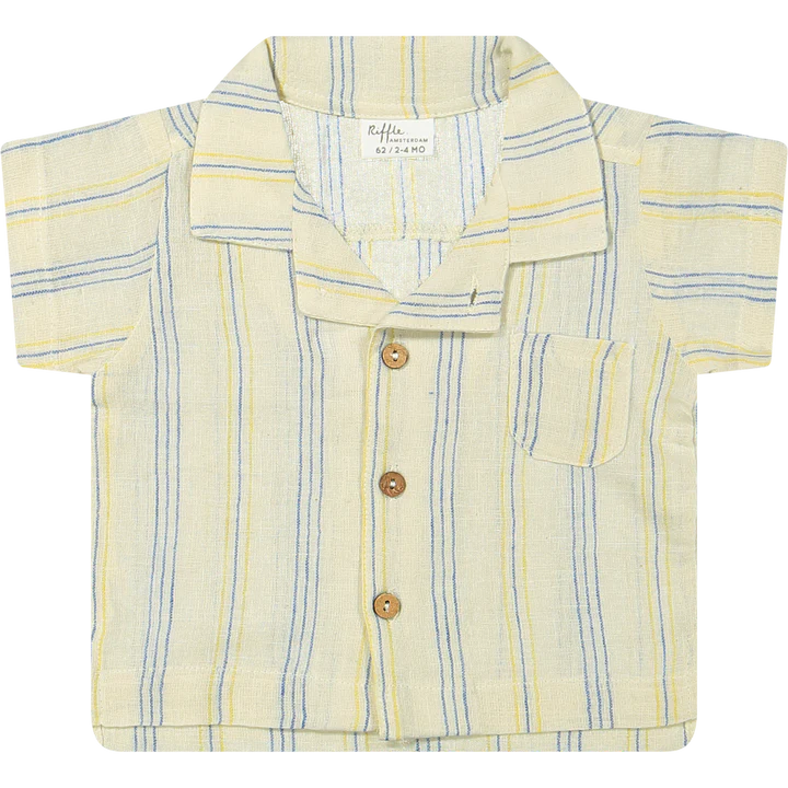 Baby Zinnia Strip Linen blouse