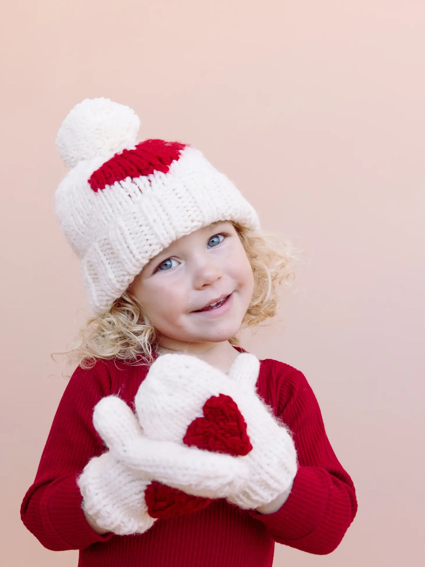 Baby Heart Mittens, Red