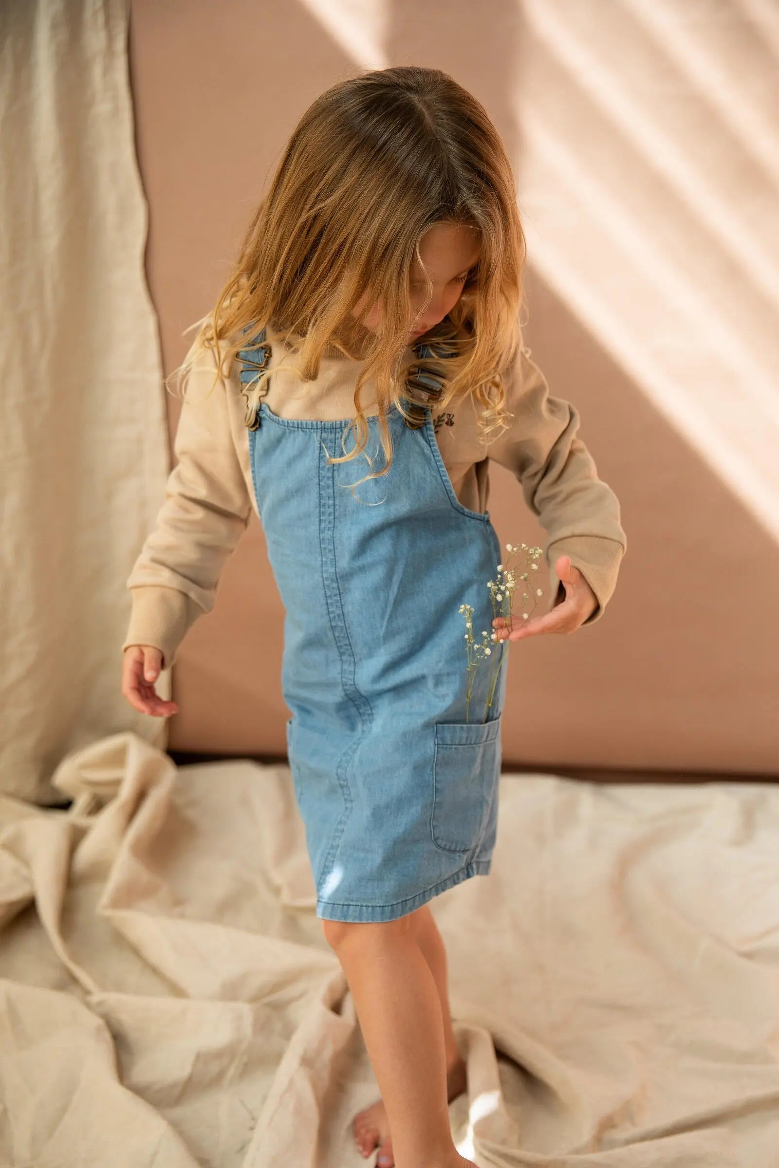 Kid Sue-Ellen Pinny-Denim Bella & Lace