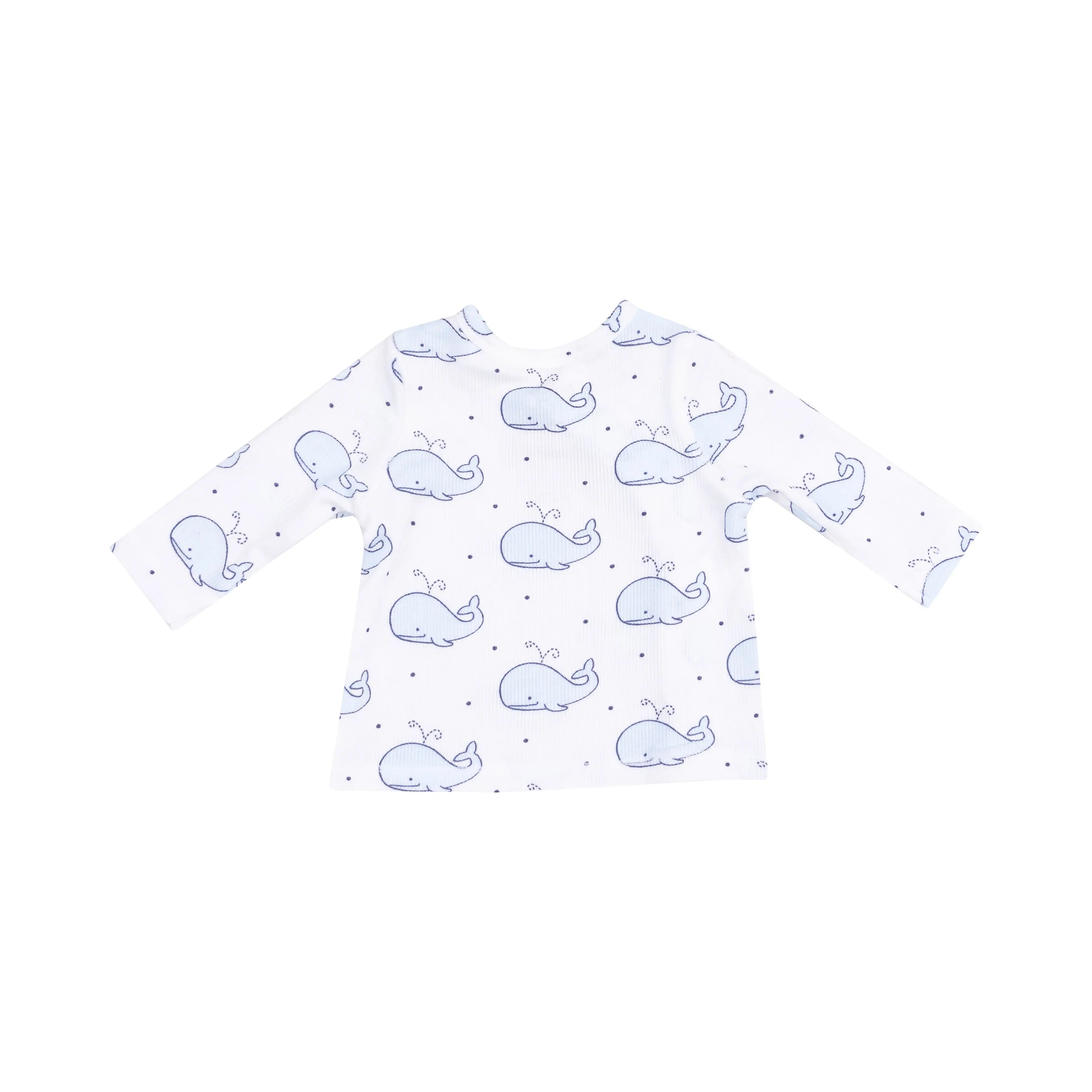 Baby Bubbly Whale Blue Ribbed Set Angel Dear