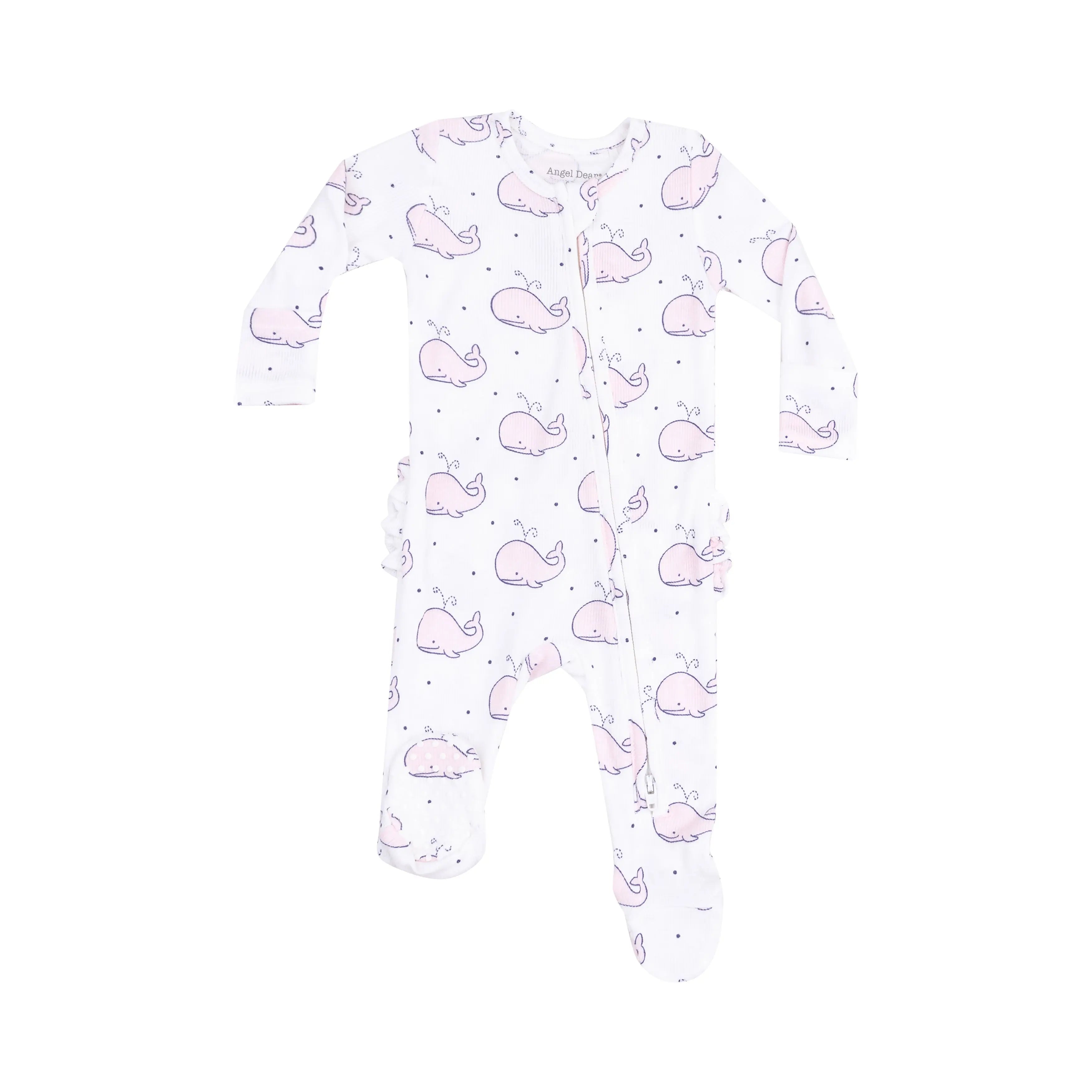Baby Bubbly Whale Pink Footie Angel Dear