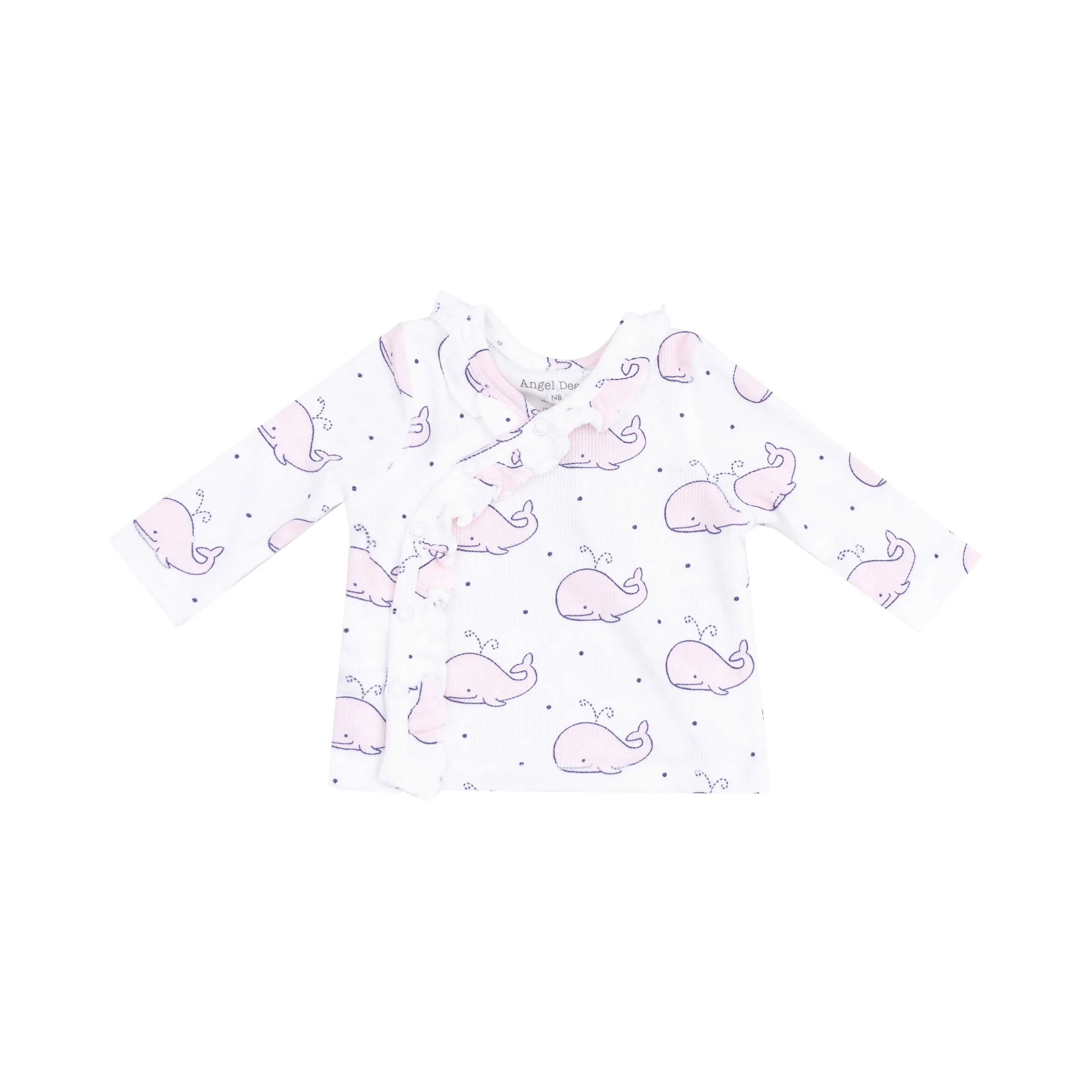 Baby Bubbly Whale Pink Ribbed Set Angel Dear