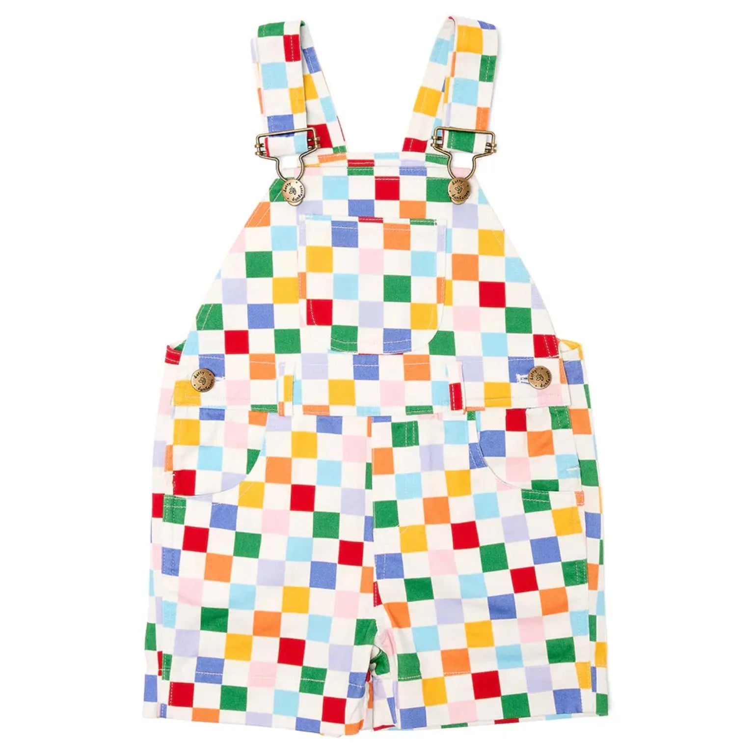 Kid Classic Checkerboard Dungarees - Multicolor Dotty Dungarees