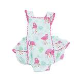 Baby Flamingos Ric-Rac Ruffle Sunsuit Angel Dear