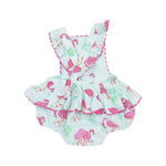 Baby Flamingos Ric-Rac Ruffle Sunsuit Angel Dear