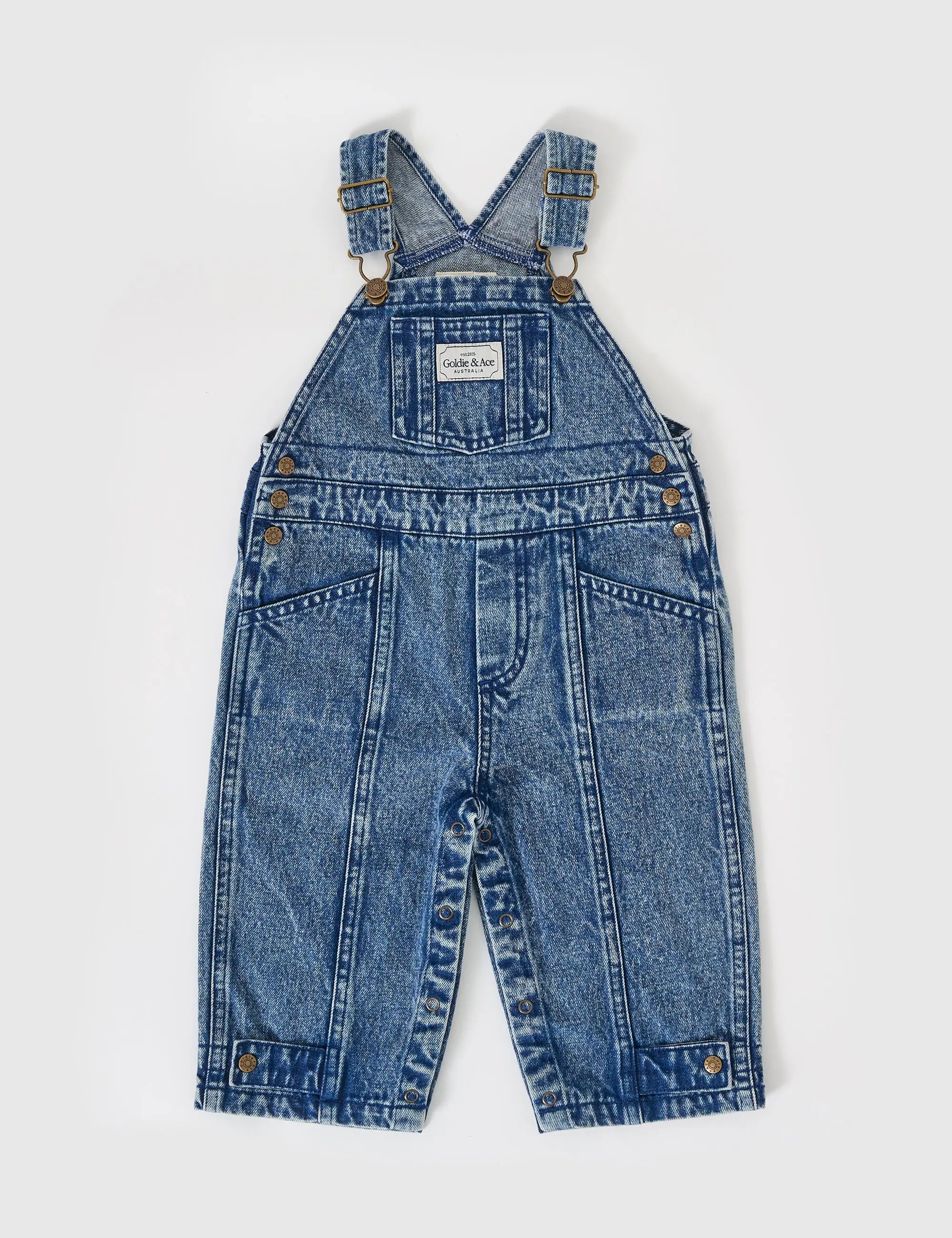 Kid Blake Vintage Washed Denim Overalls Goldie & Ace