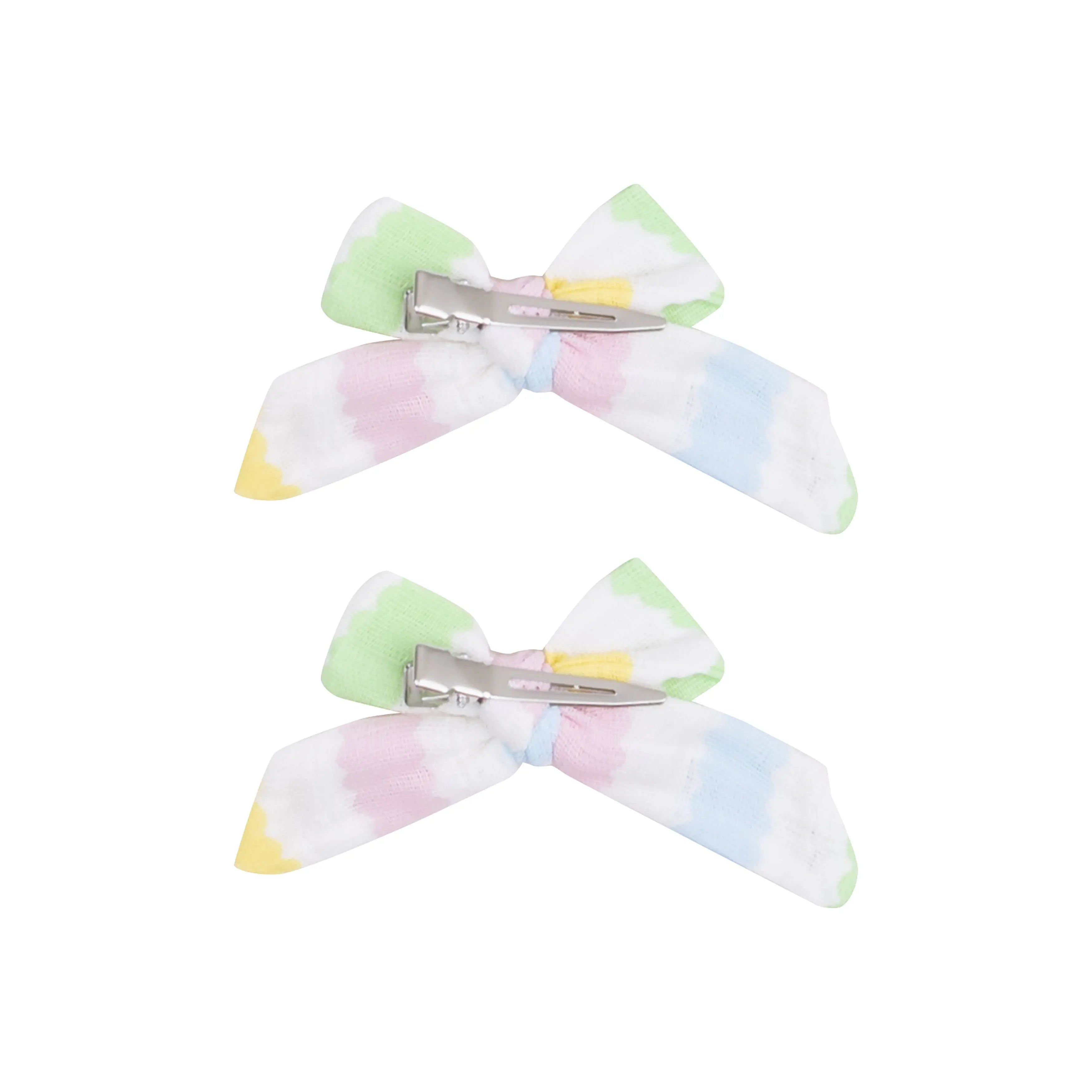 Ric Rac Stripe 2 Pack Hair Bow w/ Clip Angel Dear