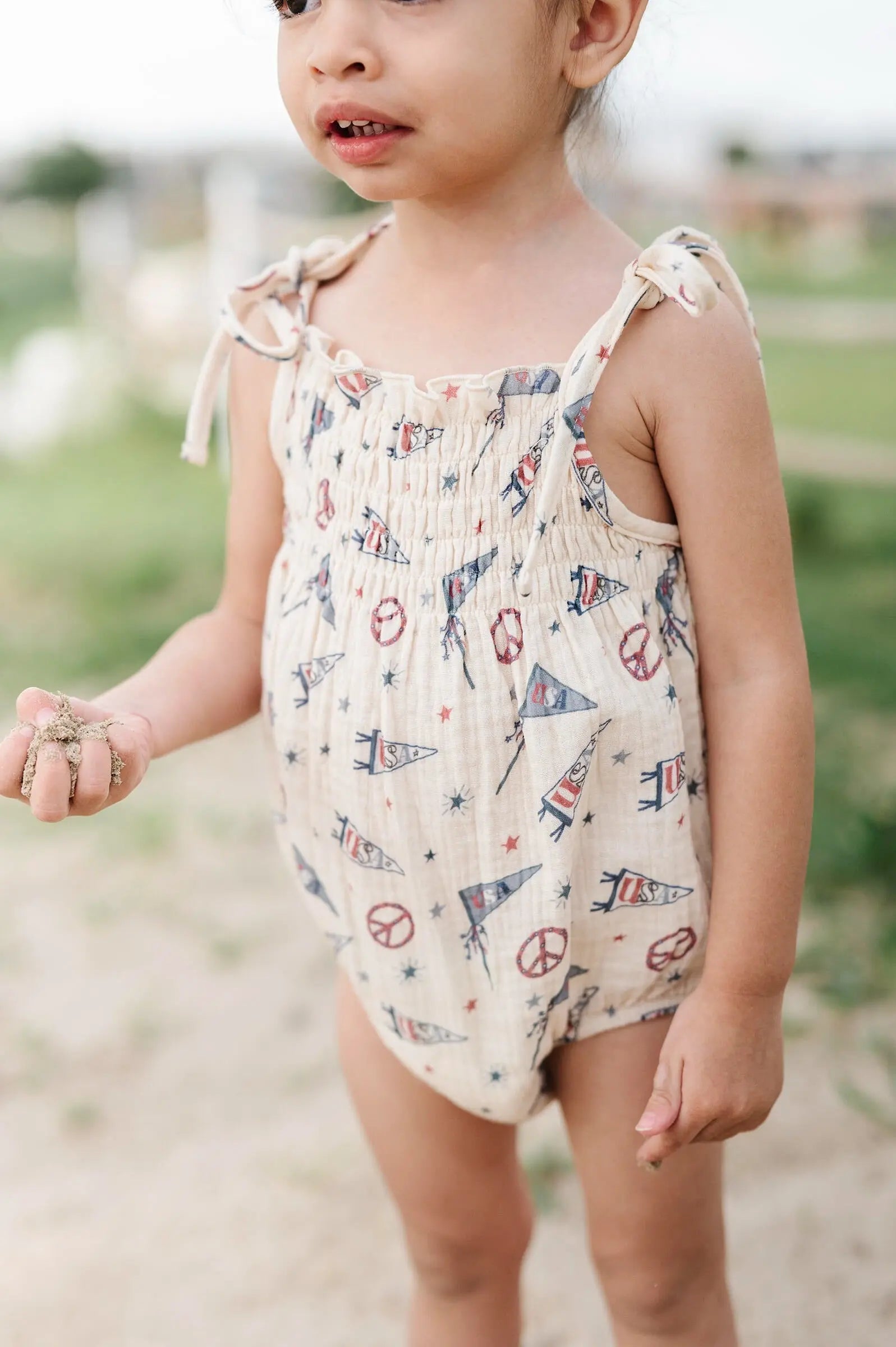 Baby Flag Tie-Smocked Bodysuit Babysprouts