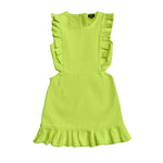 Kid Neon Yellow Denim Cutout Dress LITTLE OLIN