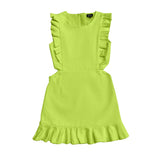 Kid Neon Yellow Denim Cutout Dress LITTLE OLIN
