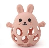 Bunny Hugs Teething Ball in Perfectly Pink
