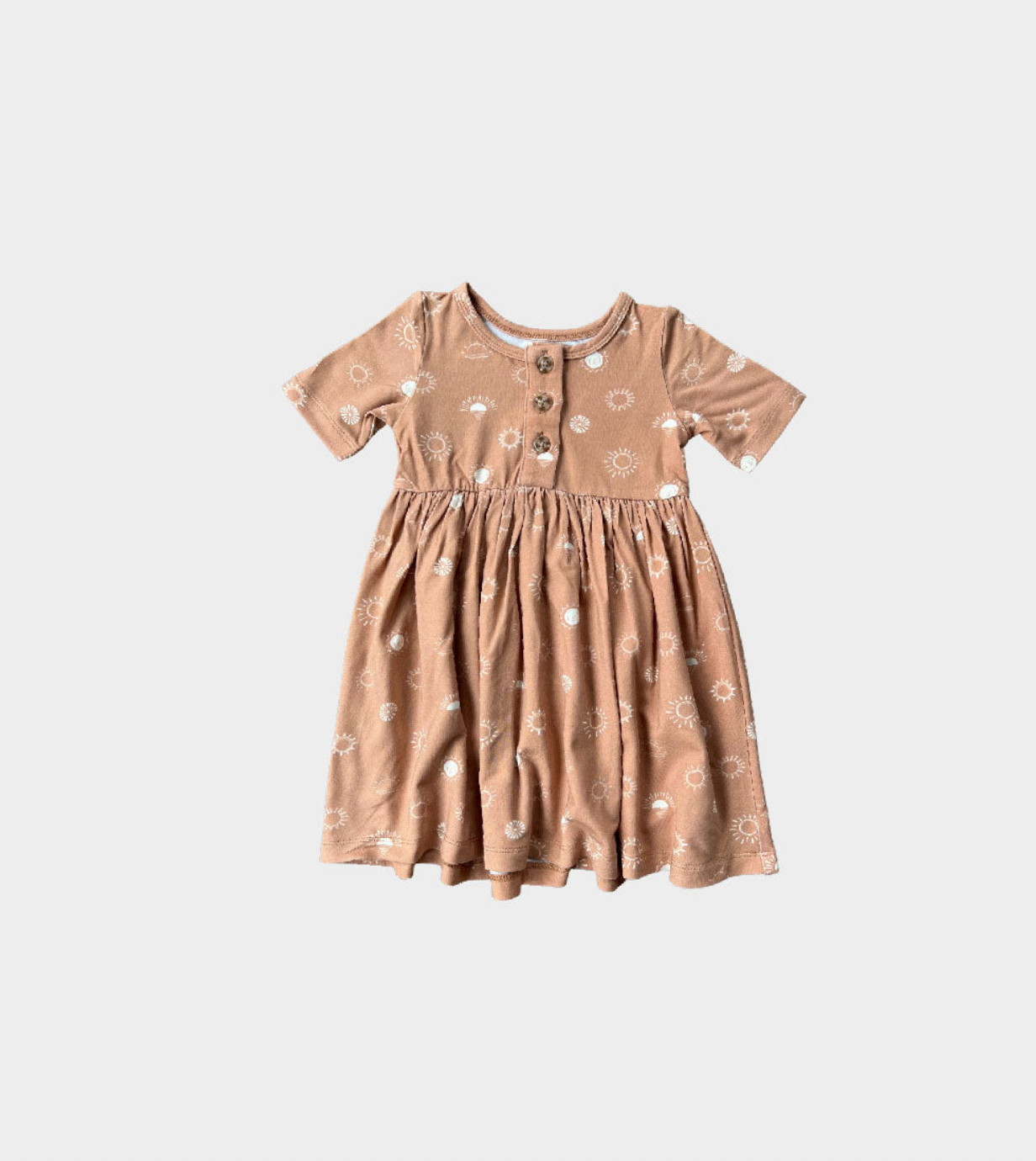 Kid Short Sleeve Henley dress in Sunshine