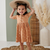Kid Short Sleeve Henley dress in Sunshine Babysprouts