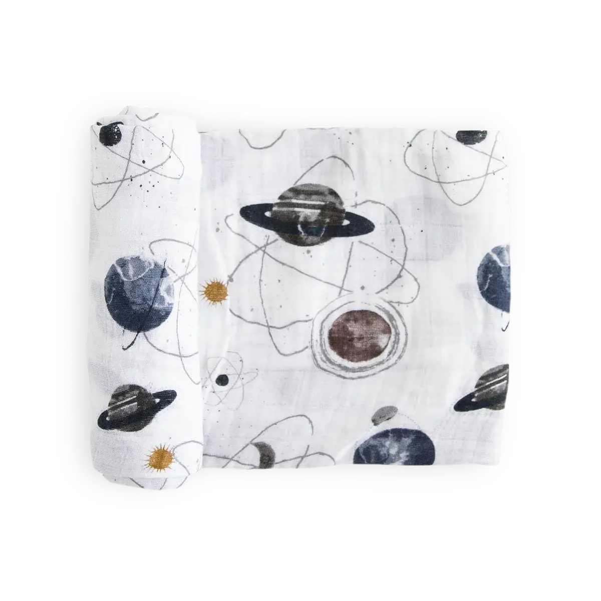 Cotton Muslin Swaddle Blanket - Planetary little unicorn