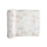 Deluxe Muslin Swaddle Blanket - Rainbows & Raindrops little unicorn