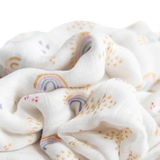Deluxe Muslin Swaddle Blanket - Rainbows & Raindrops little unicorn