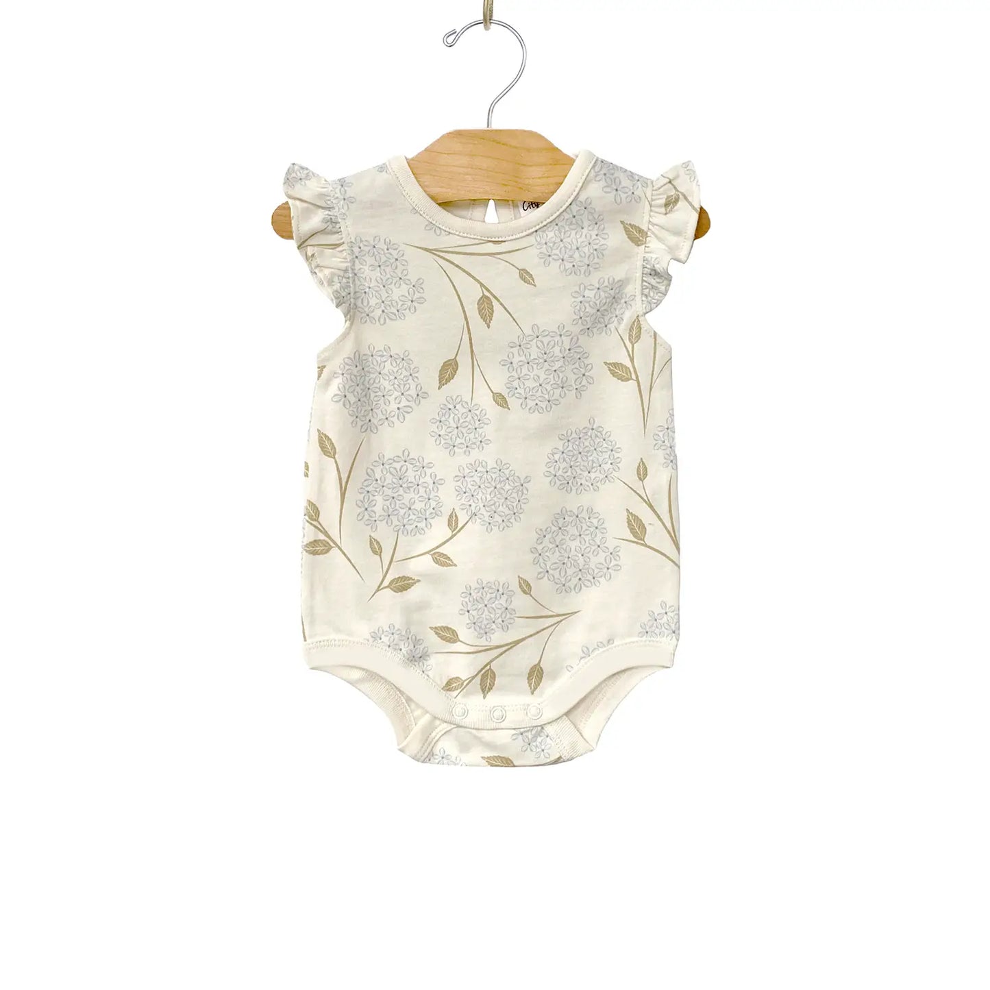 Baby Flutter Sleeve Bodysuit - Hydrangea Blooms