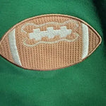 Kid French Terry Sport - Varsity - Green - Cozy Drop Sleeve Sweatshirt W/ Varsity Stripes Angel Dear