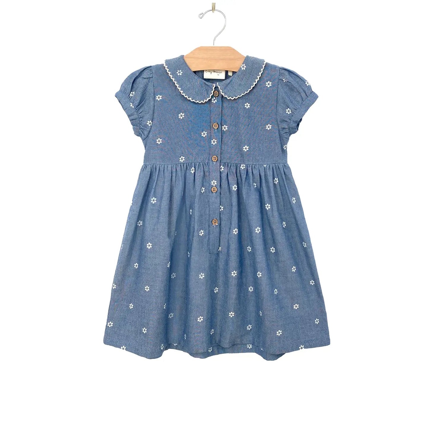Toddler Round Collar Dress - Daisies
