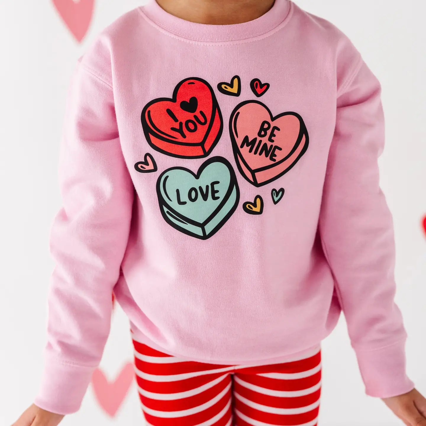 Toddler Candy Hearts Valentines Day Sweatshirt