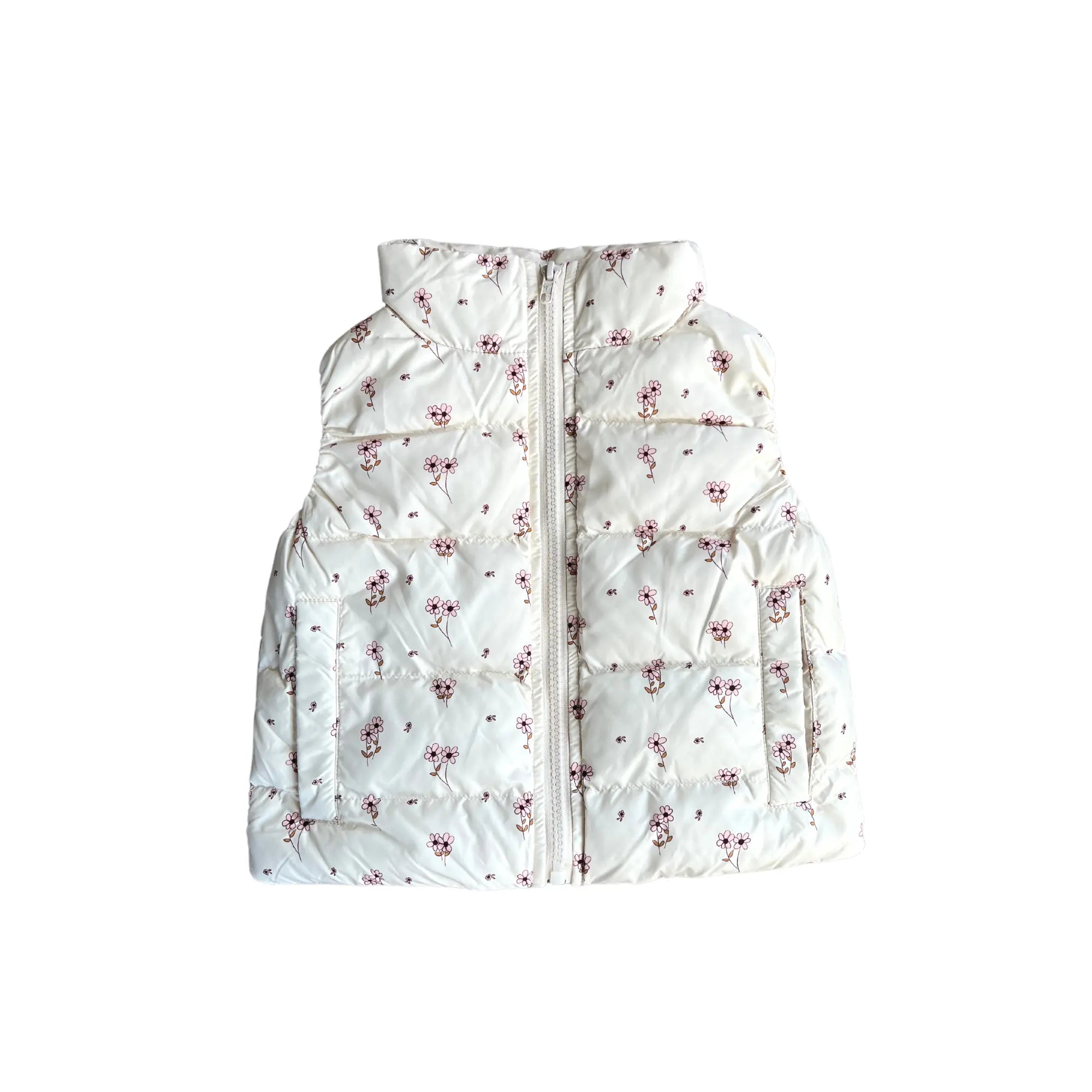 Kid Floral Puffer Vest Babysprouts