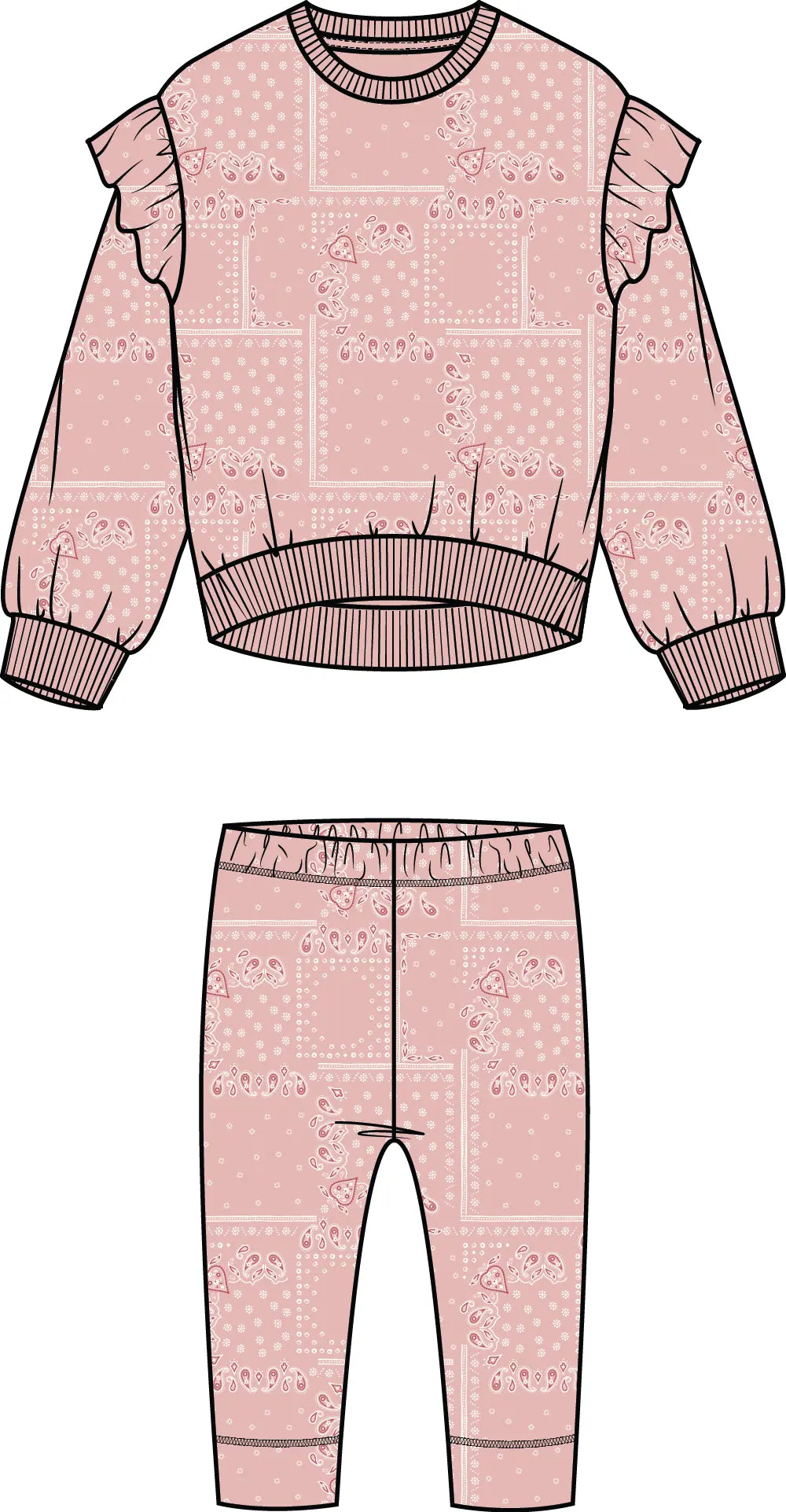 Baby Pink Paisley Printed Set Miles