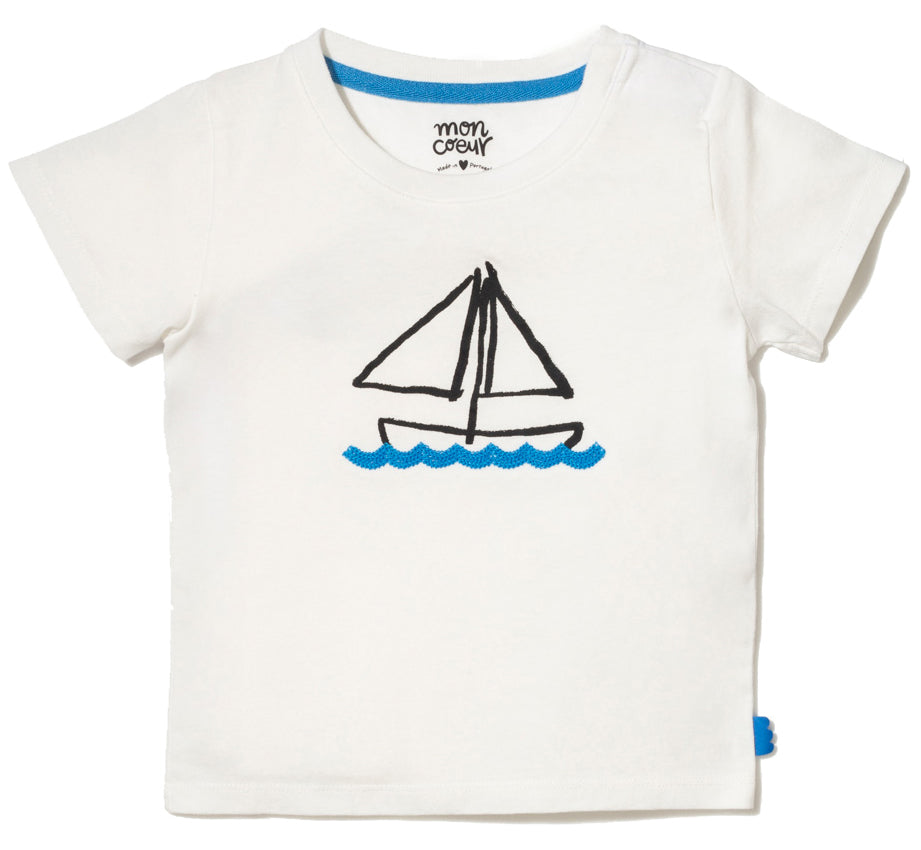 Toddler Recycled Cotton sailboat kid t-shirt