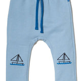 Baby Recycled Cotton Sailboat Patch Baby Pant Mon Coeur