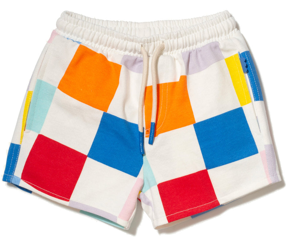 Toddler Recycled cotton checkered cropped girl shorts