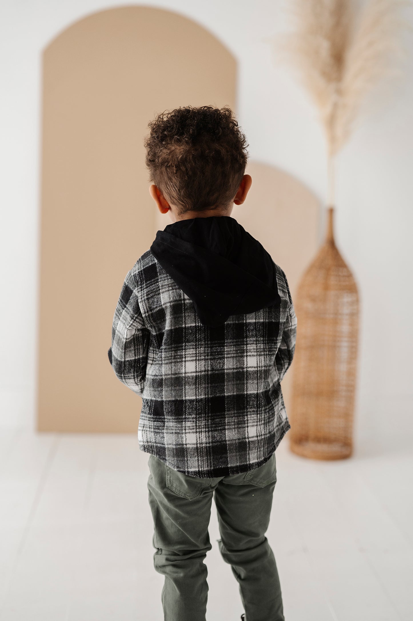 Kid Mocha Plaid Shacket