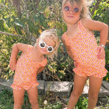 Baby Pink and Yellow Flower Power One Piece Swimsuit STRAWBERRY JAM