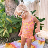 Baby Pink and Yellow Flower Power One Piece Swimsuit STRAWBERRY JAM