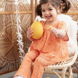 Kid Pink and Orange Printed Bell Bottoms Girls STRAWBERRY JAM