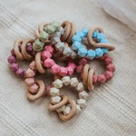 Abby Teething Rattle three hearts modern