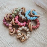 Abby Teething Rattle three hearts modern