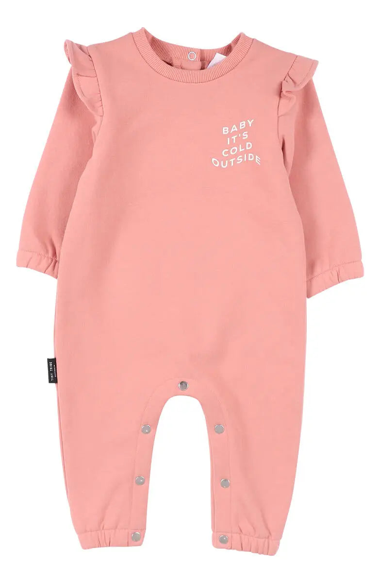 Baby It's Cold Outside Ruffled Romper Tiny Tribe