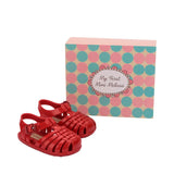 Baby Ruby Red Woven Jelly Sandals Mini Melissa